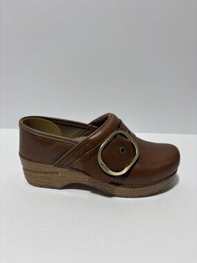 Dansko Women’s Pearson Brown Leather Clogs, Size EUR 37, US 6.-7 M